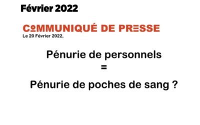 Pénurie de personnels = Pénurie de poches de sang ?