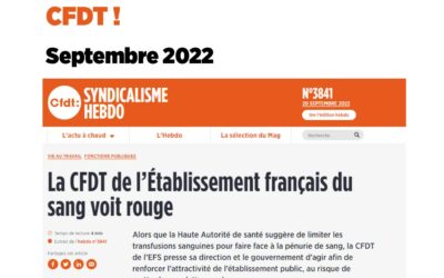 Syndicalisme Hebdo CFDT (septembre 2022)