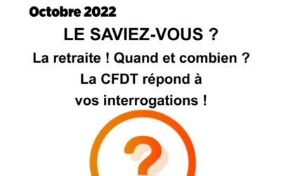 LE SAVIEZ-VOUS ? La retraite ! Quand et combien ?