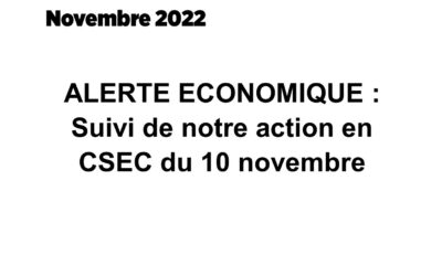Alerte économique CSE-Central novembre 2022